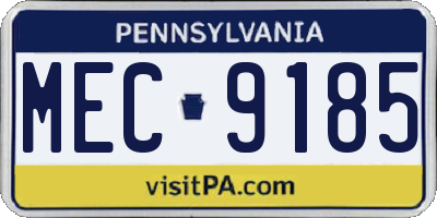 PA license plate MEC9185