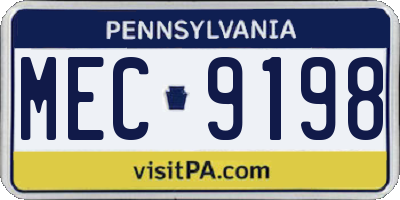 PA license plate MEC9198