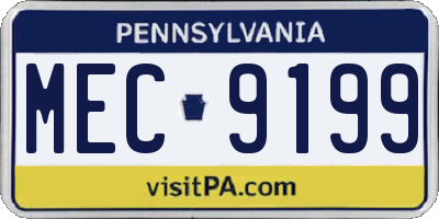PA license plate MEC9199