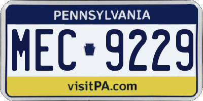 PA license plate MEC9229