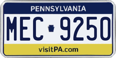 PA license plate MEC9250