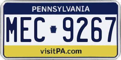 PA license plate MEC9267