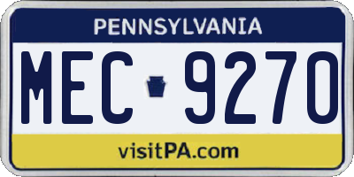 PA license plate MEC9270