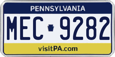 PA license plate MEC9282
