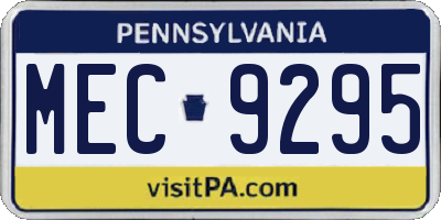 PA license plate MEC9295
