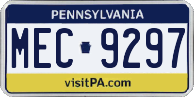 PA license plate MEC9297