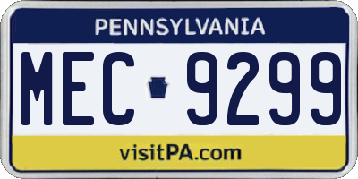 PA license plate MEC9299