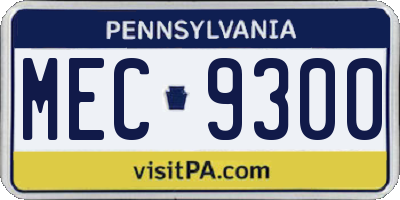 PA license plate MEC9300