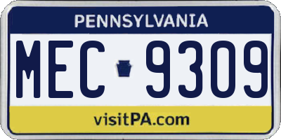 PA license plate MEC9309