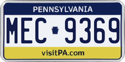 PA license plate MEC9369