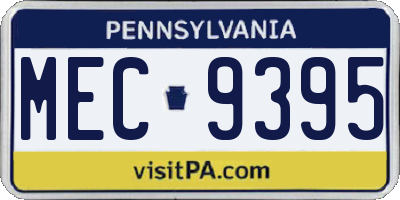 PA license plate MEC9395