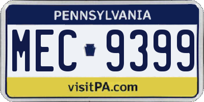 PA license plate MEC9399