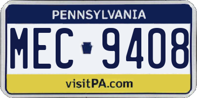PA license plate MEC9408