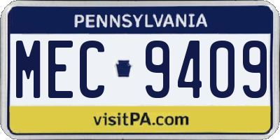 PA license plate MEC9409