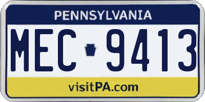PA license plate MEC9413