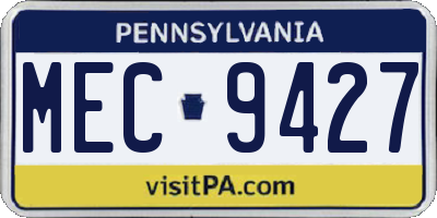 PA license plate MEC9427