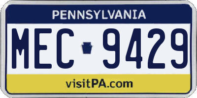 PA license plate MEC9429