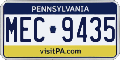 PA license plate MEC9435