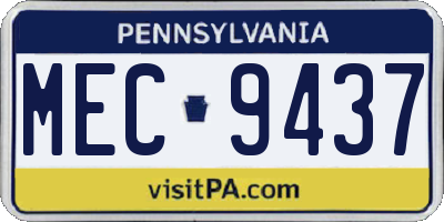 PA license plate MEC9437