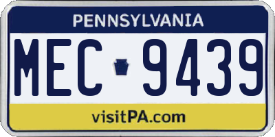 PA license plate MEC9439