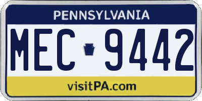 PA license plate MEC9442