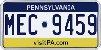 PA license plate MEC9459