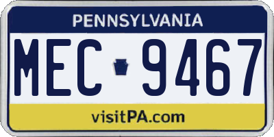 PA license plate MEC9467