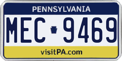 PA license plate MEC9469