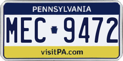 PA license plate MEC9472