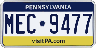 PA license plate MEC9477