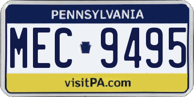 PA license plate MEC9495