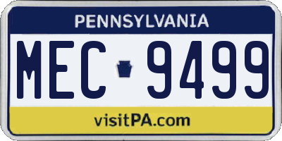 PA license plate MEC9499