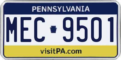 PA license plate MEC9501