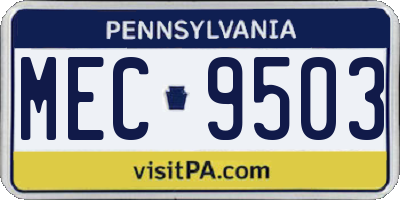PA license plate MEC9503