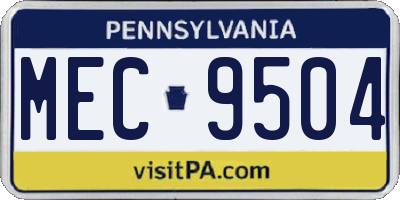 PA license plate MEC9504