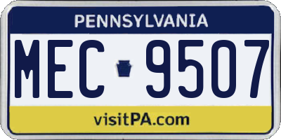 PA license plate MEC9507