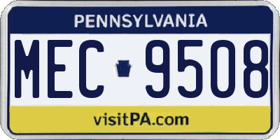PA license plate MEC9508