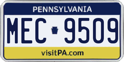 PA license plate MEC9509