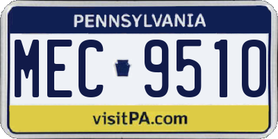 PA license plate MEC9510