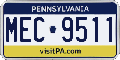 PA license plate MEC9511