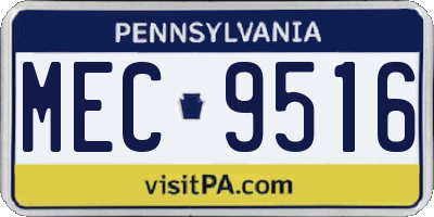PA license plate MEC9516