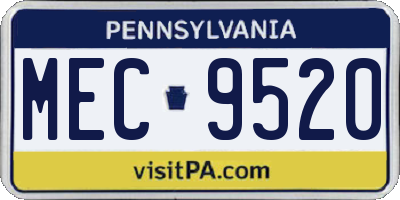 PA license plate MEC9520