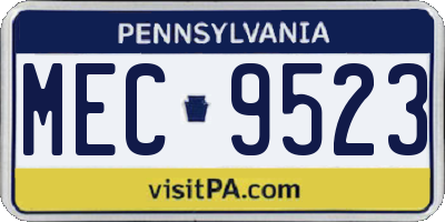 PA license plate MEC9523