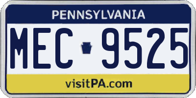 PA license plate MEC9525