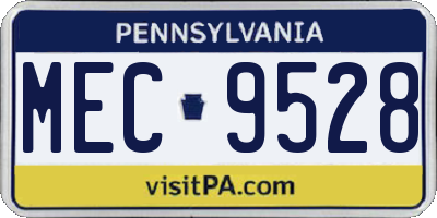PA license plate MEC9528