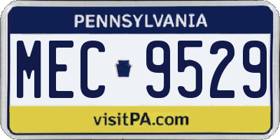 PA license plate MEC9529