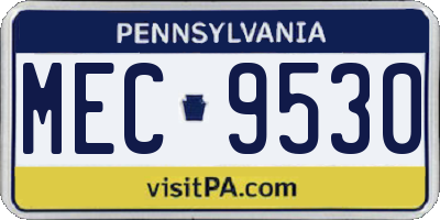 PA license plate MEC9530