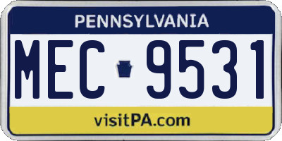 PA license plate MEC9531