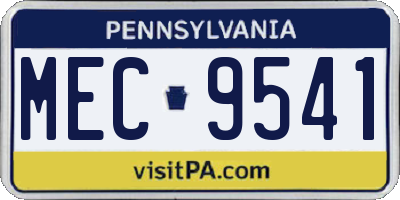 PA license plate MEC9541