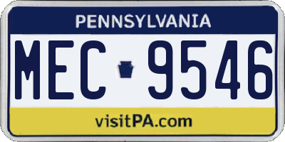 PA license plate MEC9546